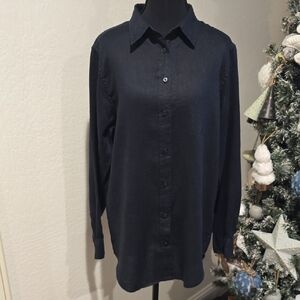 Ralph Lauren Women Black Button Down Shirt